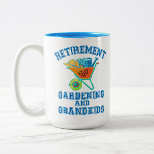 Gardening and Grandkids Retirement Two-Tone Coffee Mug