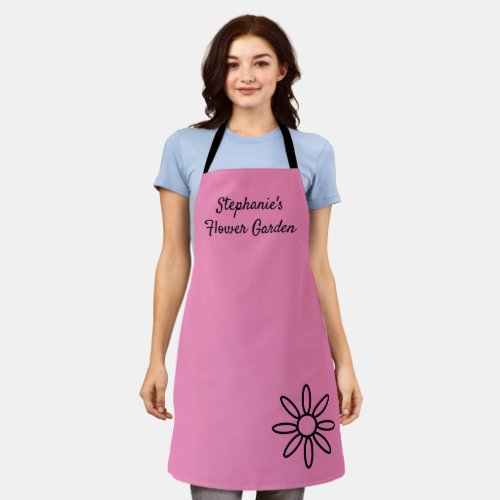 Gardening apron pretty pink simple custom apron