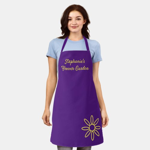 Gardening apron pretty purple simple custom apron