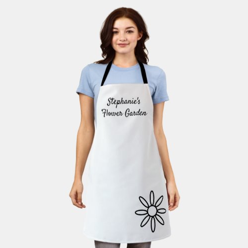 Gardening apron pretty white simple custom apron