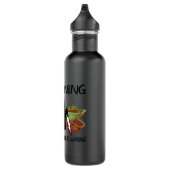 GARDENING BECAUSE MURDER IS WRONG Funny Black Cat Stainless Steel Water Bottle (Right)