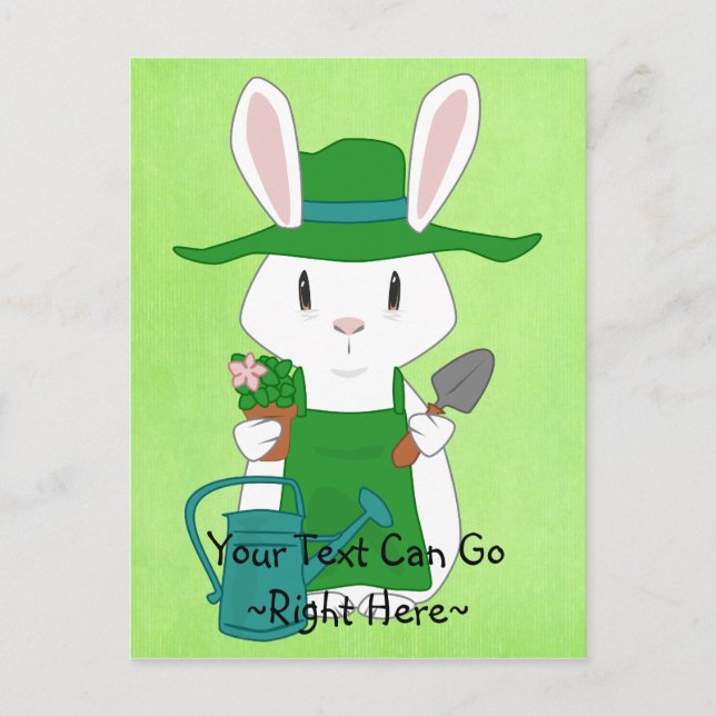 Gardening Bunny Post Card (Front)