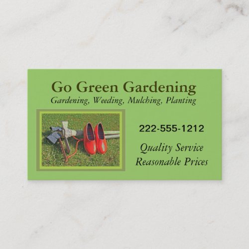 Gardening Business Card with tools customizable