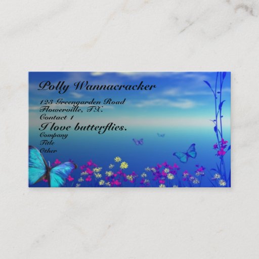 Customizable Gardening Butterflies Business Card Template
