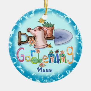 Gardening ceramic ornament