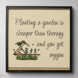 Gardening Cheaper than Therapy Inspirational Quote Peel And Stick Photo Tile