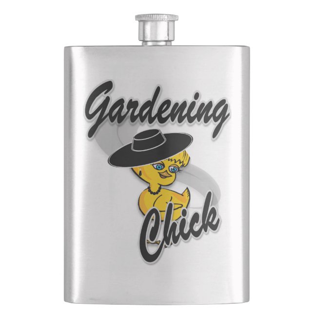 Gardening Chick #4 Flask (Front)