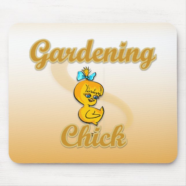 Gardening Chick Mouse Pad (Front)