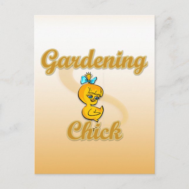 Gardening Chick Postcard (Front)