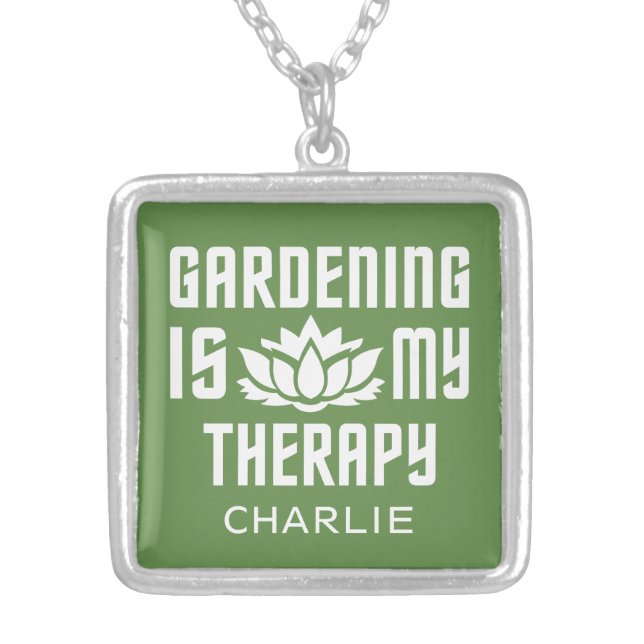 Gardening custom name & color necklace (Front)