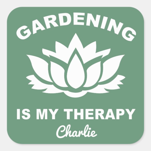 Gardening custom name & color stickers (Front)