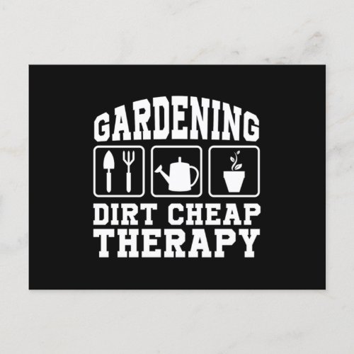 Gardening Dirt Cheap Therapy Garden Field Gift Postcard