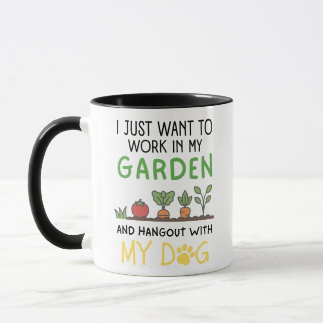 Gardening Dog Owner Mom Dad Pet Parents Mug (Left)
