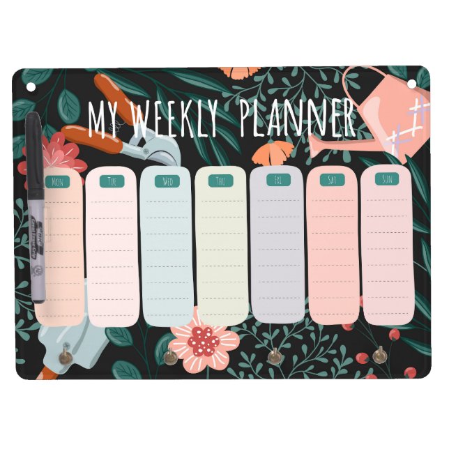 Gardening Dry Erase Weekly Planner Board (Front)