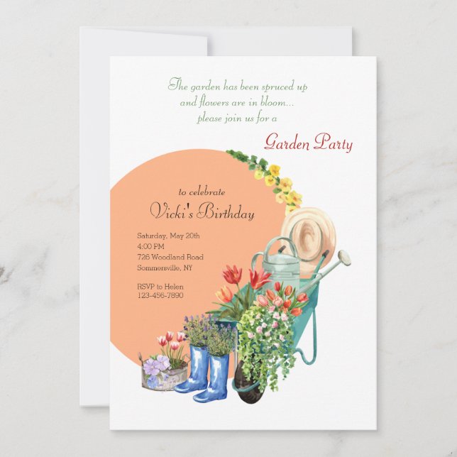 Gardening Elements Garden Party Invitation (Front)