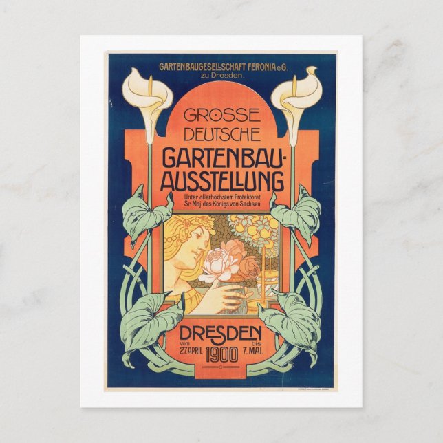 Gardening Exhibition, Dresden 1900 Vintage Postcard (Front)