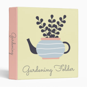 gardening folder pastel pot plants