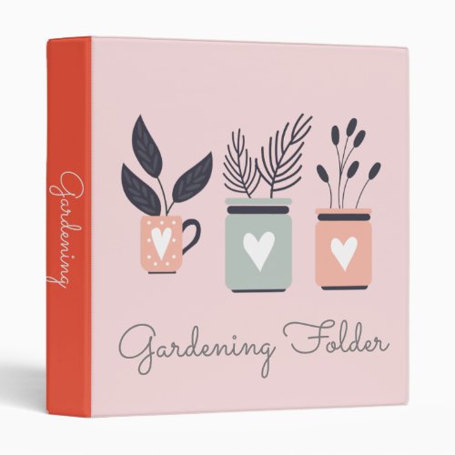 gardening folder pastel pot plants