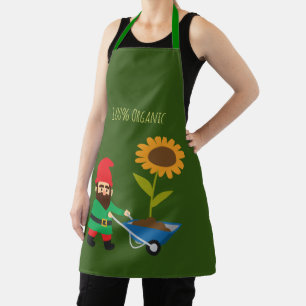 Gardening garden gnome colorful funky organic apron