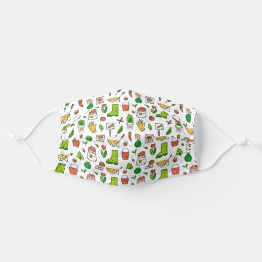 Gardening Garden Tools, Vegetables Flowers Adult Cloth Face Mask (Front, Unfolded)