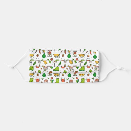 Gardening Garden Tools, Vegetables Flowers Adult Cloth Face Mask (Front, Folded)