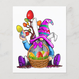 Gardening Gnome Bunny Eggs Love Easter Day Flyer