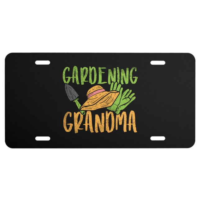 Gardening Grandma License Plate (Front)