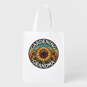 Gardening Grandma Sunflower Garden Grocery Bag