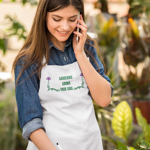 Gardening Grows Your Soul Long Apron