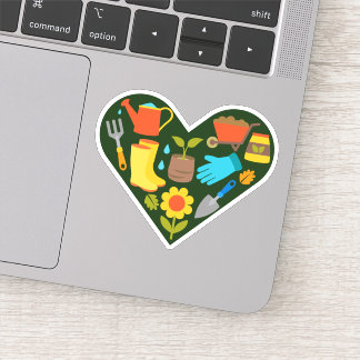 Gardening Heart Hobby Die Cut Sticker Decal