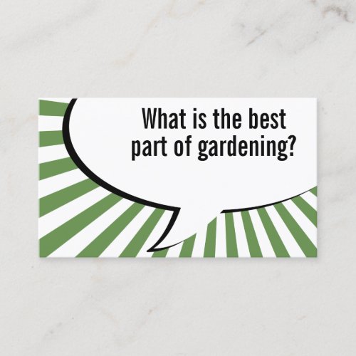 gardening hoes joke business card