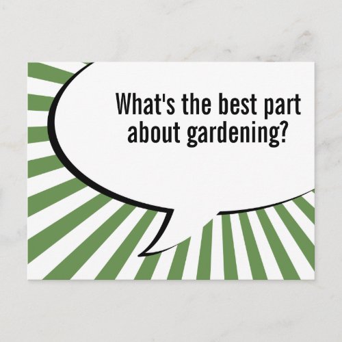 gardening hoes joke postcard