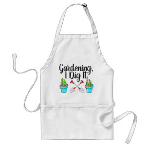 Gardening, I Dig It Shovels & Succulents Adult Apron