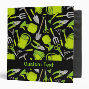 Gardening Icons 3 Ring Binder