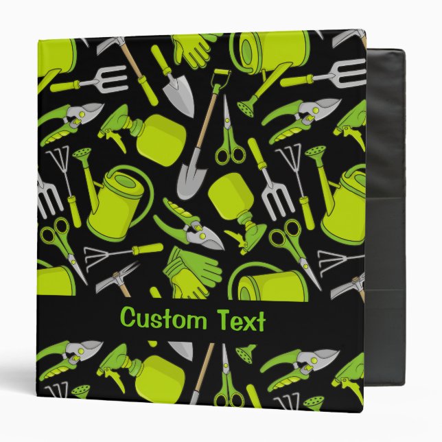 Gardening Icons 3 Ring Binder (Front/Inside)