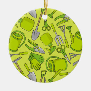 Gardening Icons Ceramic Ornament