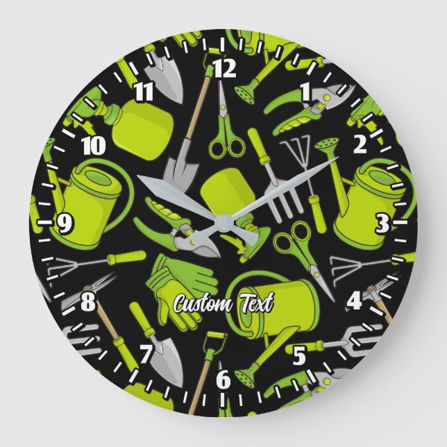 Gardening Icons Large Clock (Front)