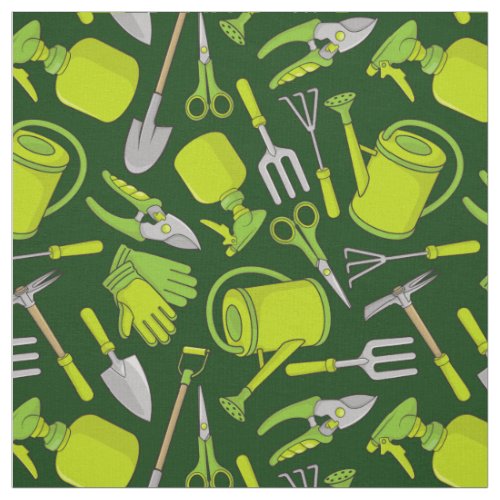 Gardening Icons Pattern Fabric