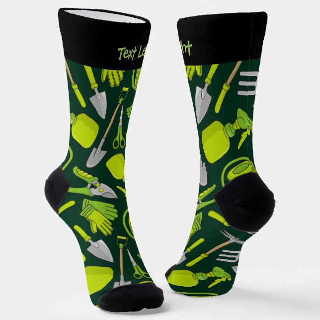 Gardening Icons Pattern Socks (Angled)