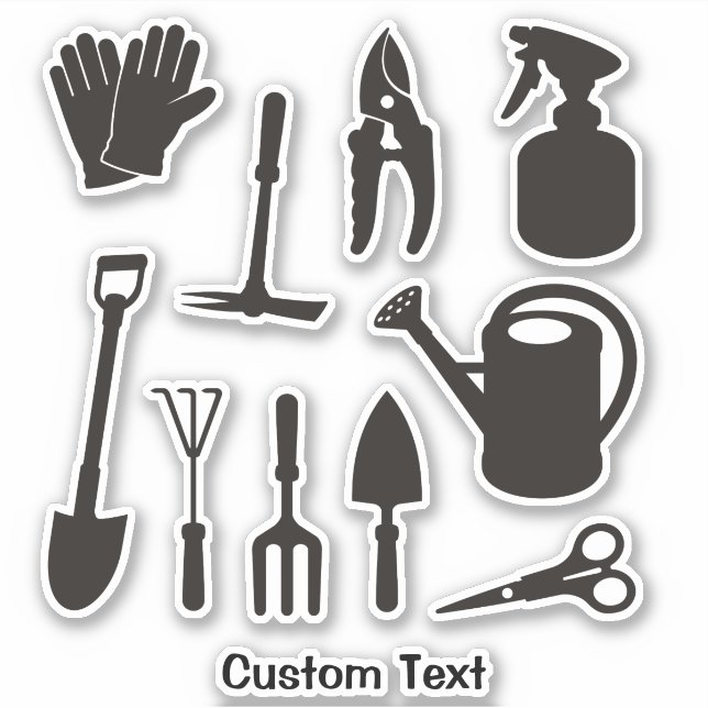 Gardening Icons Silhouettes Sticker (Front)