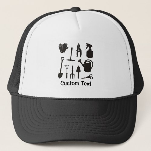 Gardening Icons Silhouettes Trucker Hat