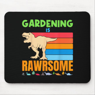 Gardening Is Awesome Gardener Dinosaur Gift Boys Mouse Pad