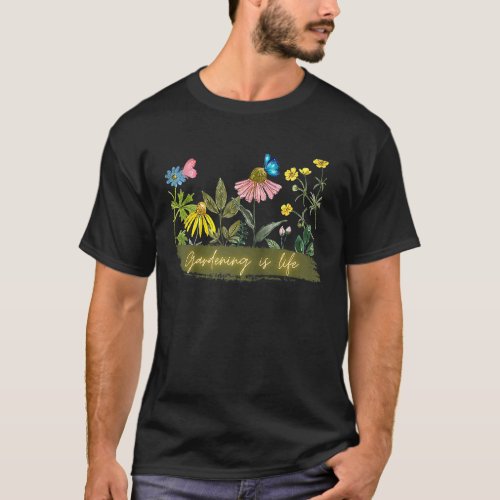 Gardening is Life Butterflies and Blossoms Raglan T_Shirt