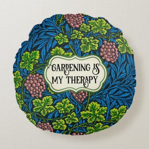 Gardening Is My Therapy Floral Outdoor Pillow