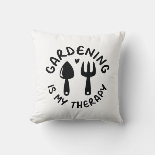 Gardening Is My Therapy Throw Pillow