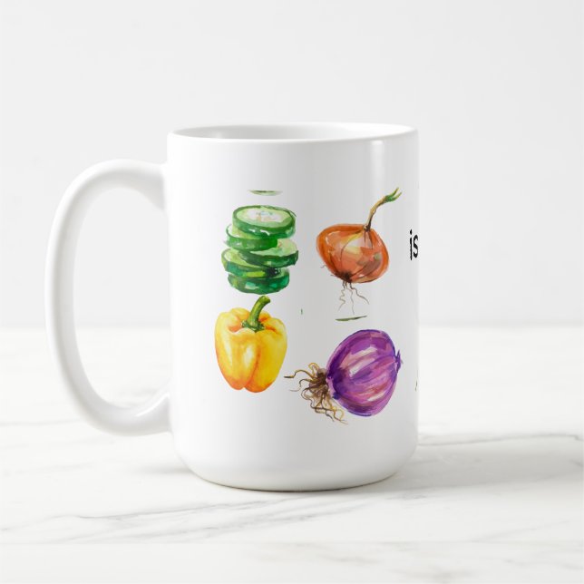 Gardening is my therapy vegetables  watering pot   coffee mug (Left)