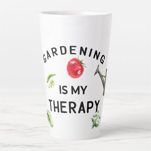 Gardening is my therapy vegetables  watering pot latte mug