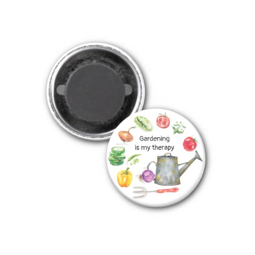 Gardening is my therapy vegetables  watering pot   magnet