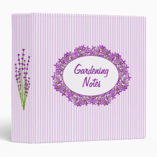 Gardening Journal Elegant Lilac Lavender Floral Binder