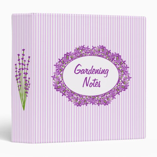 Gardening Journal Elegant Lilac Lavender Floral Binder